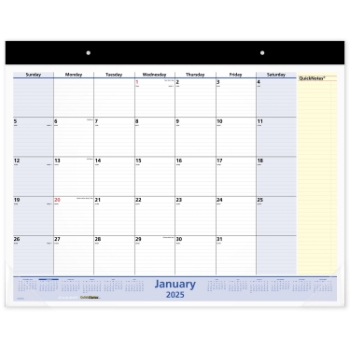 AT-A-GLANCE QuickNotes Monthly Desk Pad Calendar, 12 Month, 21 3/4&quot; x 17&quot;, January 2025 - December 2025