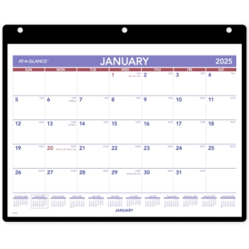 AT-A-GLANCE Monthly Desk Wall Calendar with Jacket, 12 Month, 11&quot; x 8&quot;, January 2025 - December 2025