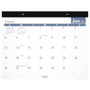 AT-A-GLANCE Easy to Read Desk Pad, 12 Month, 21 3/4&quot; x 17&quot;, January 2025 - December 2025