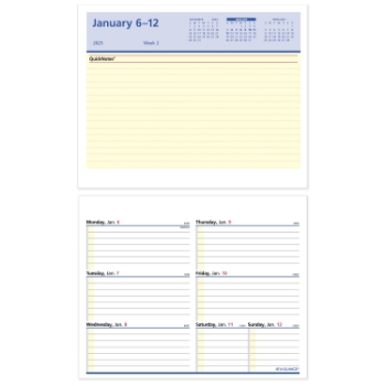 AT-A-GLANCE QuickNotes&#174; Flip-A-Week&#174; Weekly Desk Calendar Refill, 12 Month, 5 1/2&quot; x 7&quot;, January 2025 - December 2025