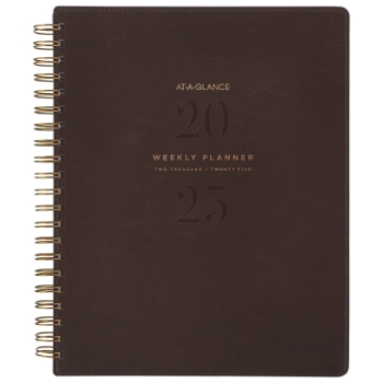 AT-A-GLANCE Signature Collection Weekly Monthly Planner, 13 Month, 8 1/2&quot; x 11&quot;, Brown, January 2025 - January 2026