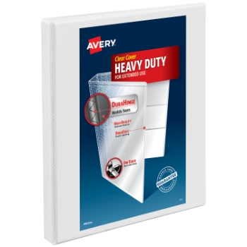 Avery Nonstick Heavy-Duty View 3 Ring Binder, 0.5&quot; Slant Rings, White