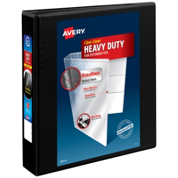 Avery Nonstick Heavy-Duty View 3 Ring Binder, 1.5&quot; One Touch Slant Rings, Black