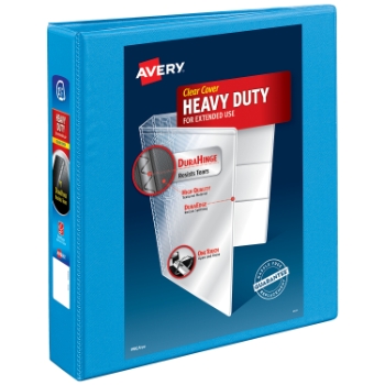 Avery Nonstick Heavy-Duty View Binder, 1.5&quot; One Touch Slant Rings, Light Blue