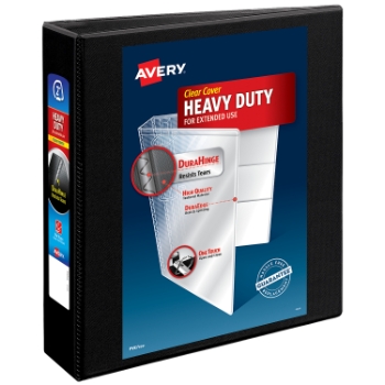 Avery Nonstick Heavy-Duty View 3 Ring Binder, 2&quot; One Touch Slant Rings, Black