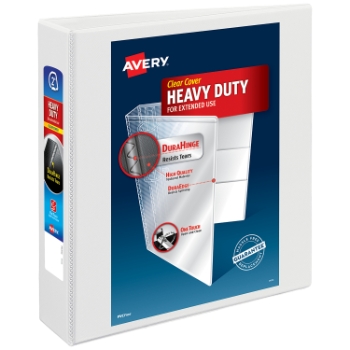 Avery Nonstick Heavy-Duty View 3 Ring Binder, 2&quot; One Touch Slant Rings, White