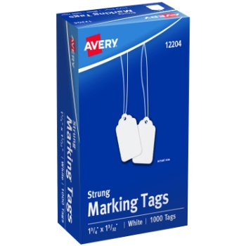 Avery Marking Tags, Strung, 1-3/4&quot; x 1-3/32&quot;, 1000/Box