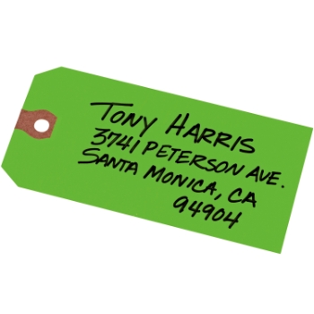 Avery Unstrung Shipping Tags, 11.5 pt. Stock, 4-3/4&quot; x 2-3/8&quot;, Green, 1000/Box