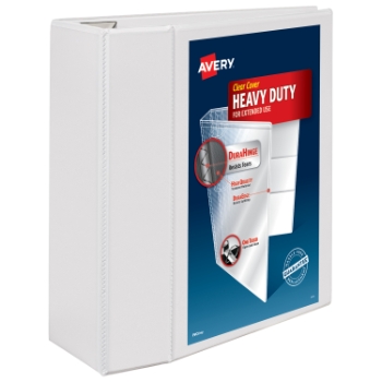 Avery Heavy-Duty View 3 Ring Binder, 5&quot; One Touch EZD(R) Rings, White