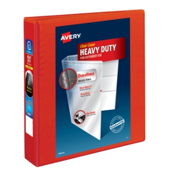 Avery Heavy-Duty View 3 Ring Binder, 1.5&quot; EZD Rings, Red