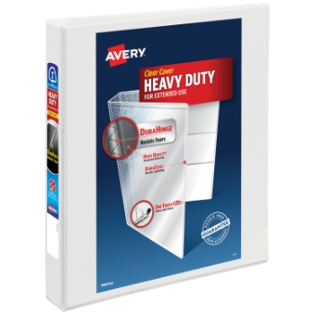 Avery Heavy-Duty View 3 Ring Binder, 1&quot; One Touch EZD(R) Rings, White