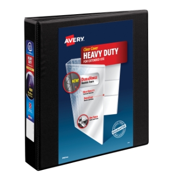 Avery Heavy-Duty View 3 Ring Binder, 8.5&quot; x 11&quot;, 1.5&quot; One Touch EZD(R) Ring, Black