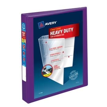 Avery Heavy-Duty View 3 Ring Binder, 1&quot; One-Touch EZD(R) Rings, Purple