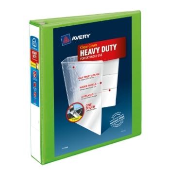 Avery Heavy-Duty View 3 Ring Binder, 1.5&quot; One Touch EZD(R) Rings, Chartreuse