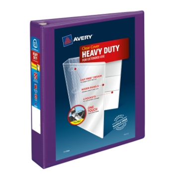 Avery Heavy-Duty View 3 Ring Binder, 1.5&quot; One Touch EZD(R) Rings, Purple