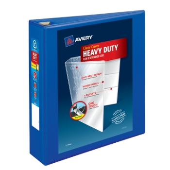 Avery Heavy-Duty View 3 Ring Binder, 2&quot; One Touch EZD(R) Rings, Pacific Blue