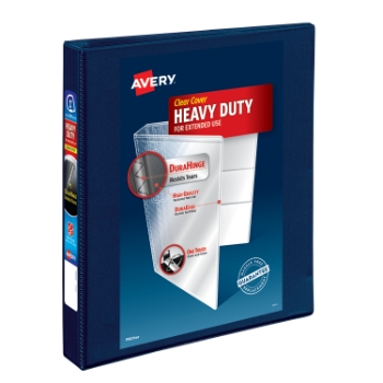 Avery Heavy-Duty View 3 Ring Binder, 1&quot; One Touch EZD(R) Rings, Navy Blue