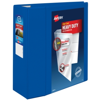 Avery Heavy-Duty View 3 Ring Binder, 5&quot; One Touch EZD(R) Rings, 2.3/4.8&quot; Spine, Pacific Blue