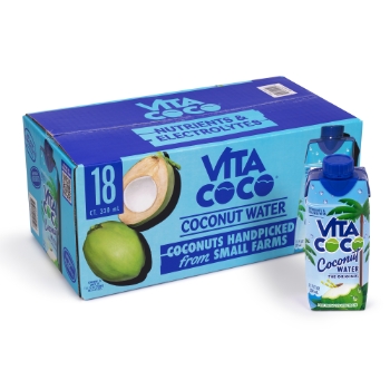 Vita Coco Coconut Water, 11.1 oz, 18 Bottles/Carton