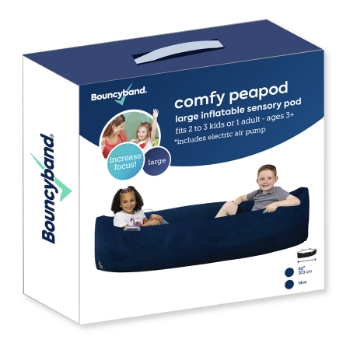 Bouncyband Comfy Peapod, Inflatable Sensory Pod , 80 in, Blue
