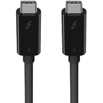 Belkin Thunderbolt 3 Cable, USB-C to USB-C, 100W, 6.56 ft Cable Male, 40 Gbit/s, Black, 1