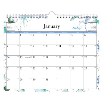 Blue Sky Monthly Wall Calendar, 12 Month, 11&quot; x 8-3/4&quot;, Lindley, Jan 2025 - Dec 2025