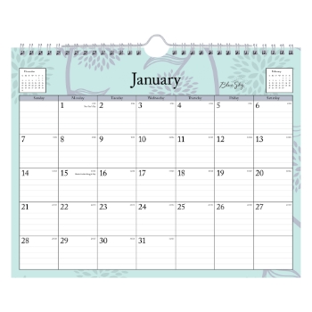 Blue Sky Monthly Wall Calendar, 12 Month, 11&quot; x 8-3/4&quot;, Rue Du Flore, Jan 2025 - Dec 2025