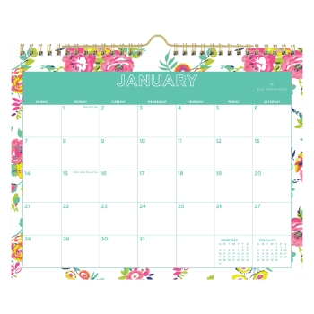 Blue Sky Day Designer Monthly Wall Calendar, 12 Month, 11&quot; x 8-3/4&quot;, Peyton White, Jan 2025 - Dec 2025