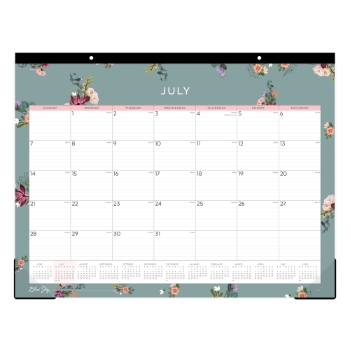 Blue Sky Greta Monthly Academic Desk Pad Calendar, Ruled, 22&quot; x 17&quot;, Floral, 13 Month, 2024-2025