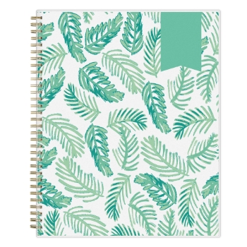 Blue Sky Day Designer Palms Weekly/Monthly Academic Planner, 8.5 in x 11 in, Green , 2024-2025