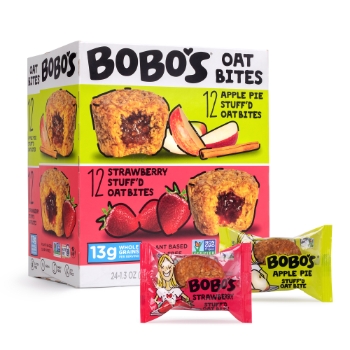Bobo&#39;s Oat Bites Variety Pack, Apple Pie and Strawberry, 1.3 oz, 24/Pack
