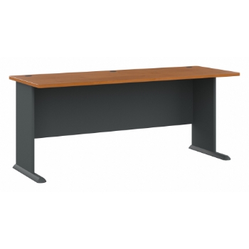 Bush Business Furniture Series A Desk, 72&quot; W, Natural Wood/Black