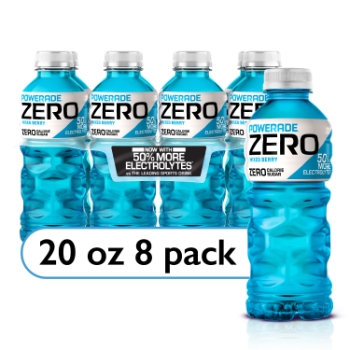 Powerade Zero, Mixed Berry, 20 oz, 8/Pack, 24/Case