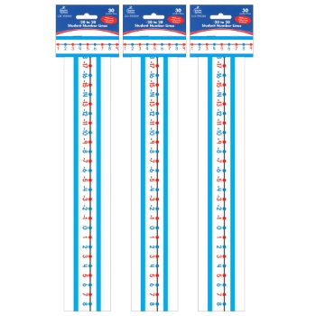 Carson-Dellosa Publishing -20 to 20 Student Number Lines Manipulative, Grade K-3, 30 Number Lines/Pouch, 3 Pouches/Pack