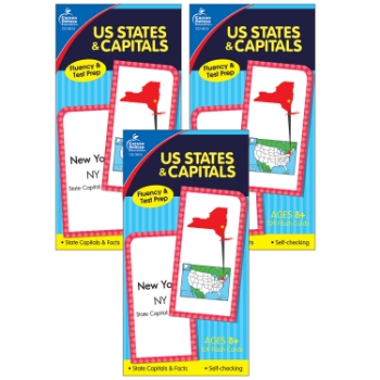 Carson-Dellosa Publishing U.S. States &amp; Capitals Flash Cards, Grade 3-5, 3/Pack