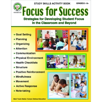 Mark Twain Media Focus For Success Workbook, Study Skills Activity Book, 64 Pages