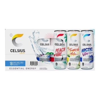 Celsius Vibe Variety Pack, 12 oz, 18 Cans/Case