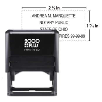 COSCO 2000PLUS PrintPro 60 Self-Inking Notary Stamp, 1 7/16&quot; x 2 7/8&quot;