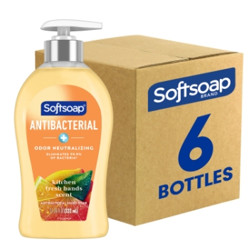 Softsoap Antibacterial Hand Soap, Citrus, 11 1/4 oz Pump Bottle, 6 Bottles/Carton