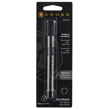 Cross Refill for Cross Ballpoint Pens, Medium, Black Ink, 2/Pack