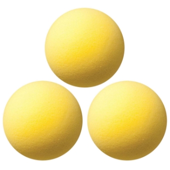 Champion Sports Uncoated Regular Density Foam Ball, 7 in, Yellow, 3 Balls/Pack