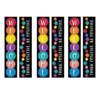 Creative Teaching Press Pom-Poms Welcome Banner, Two-Sided, 3/Pack