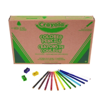 Crayola Color Pencil Classpack Set, Assorted Colors, 12 Pencil Sharpeners, 240 Pencils/Pack