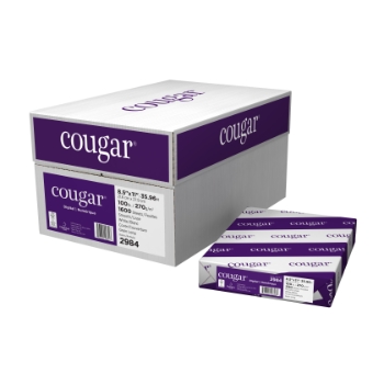 Cougar Digital Cover Paper, 98 Bright, 100 lb, 8.5&quot; x 11&quot;, White, 200 Sheets/Pack