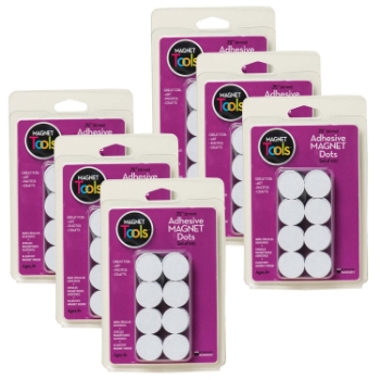 Dowling Magnets Adhesive Magnet Dots, 3/4&quot;, 6/Pack