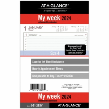 AT-A-GLANCE Day Runner Weekly Planning Pages Refill, 12 Month, 5-1/2&quot; x 8-1/2&quot;, Jan 2024 - Dec 2024