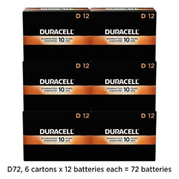 Duracell Coppertop D Alkaline Batteries, 72/Carton