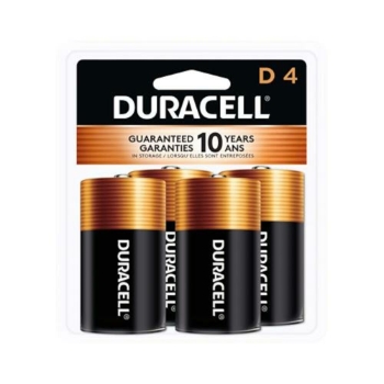 Duracell Coppertop D Alkaline Batteries, 4/Pack