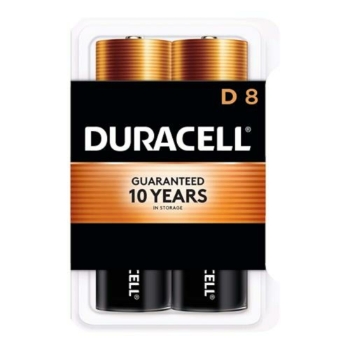 Duracell Coppertop D Alkaline Batteries, 8/Pack