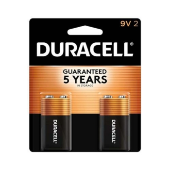 Duracell Coppertop 9V Alkaline Batteries, 2/Pack